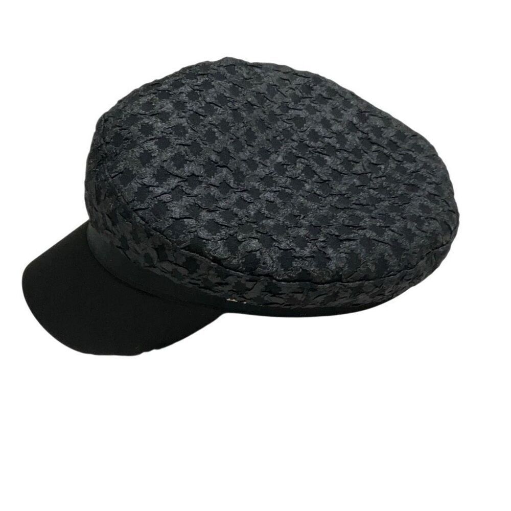 Textured Fisherman’s Cap. Black. Initial M in gold with bling. Fishermancore